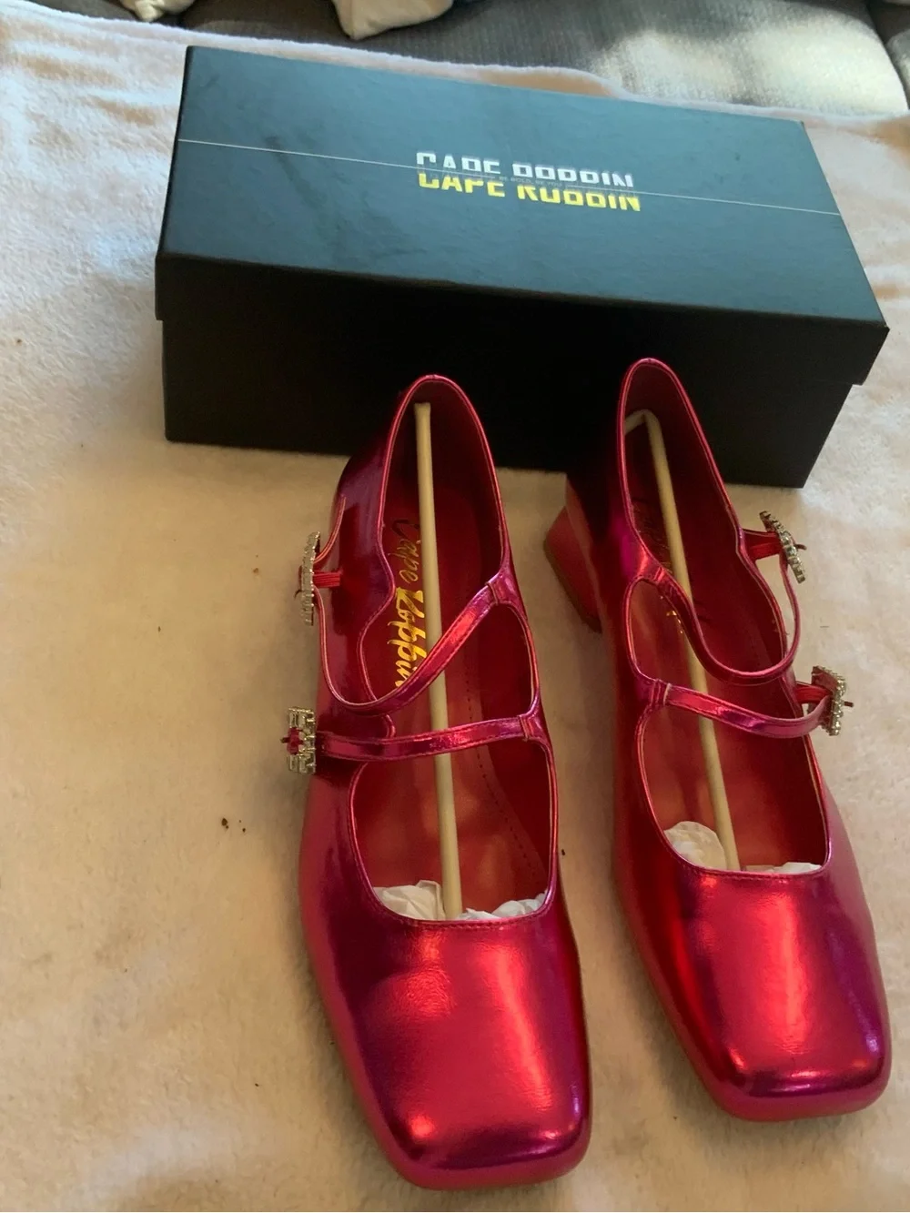 Metallic Pink Mary Jane Flats cape Robbin’s size 10 new sku 3336